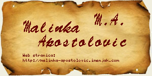 Malinka Apostolović vizit kartica